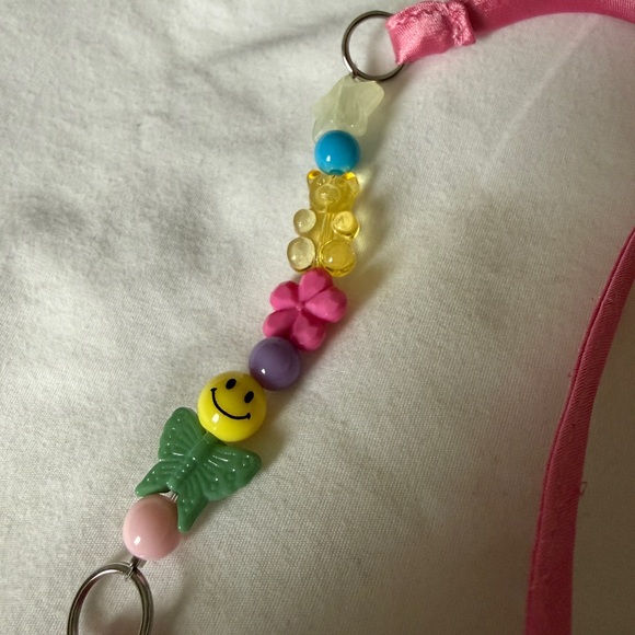 Forever 21 Pink Satin Tie-Front Camisole with Beaded Straps - Picture 3 of 4